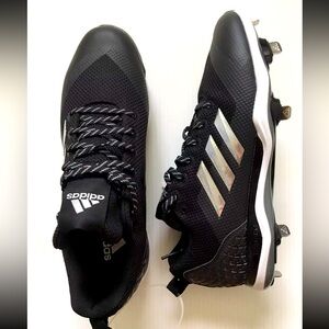 Adidas Baseball Cleats Men’s Sz 13 Power Alley 5 B39181 Black White Metal NWT